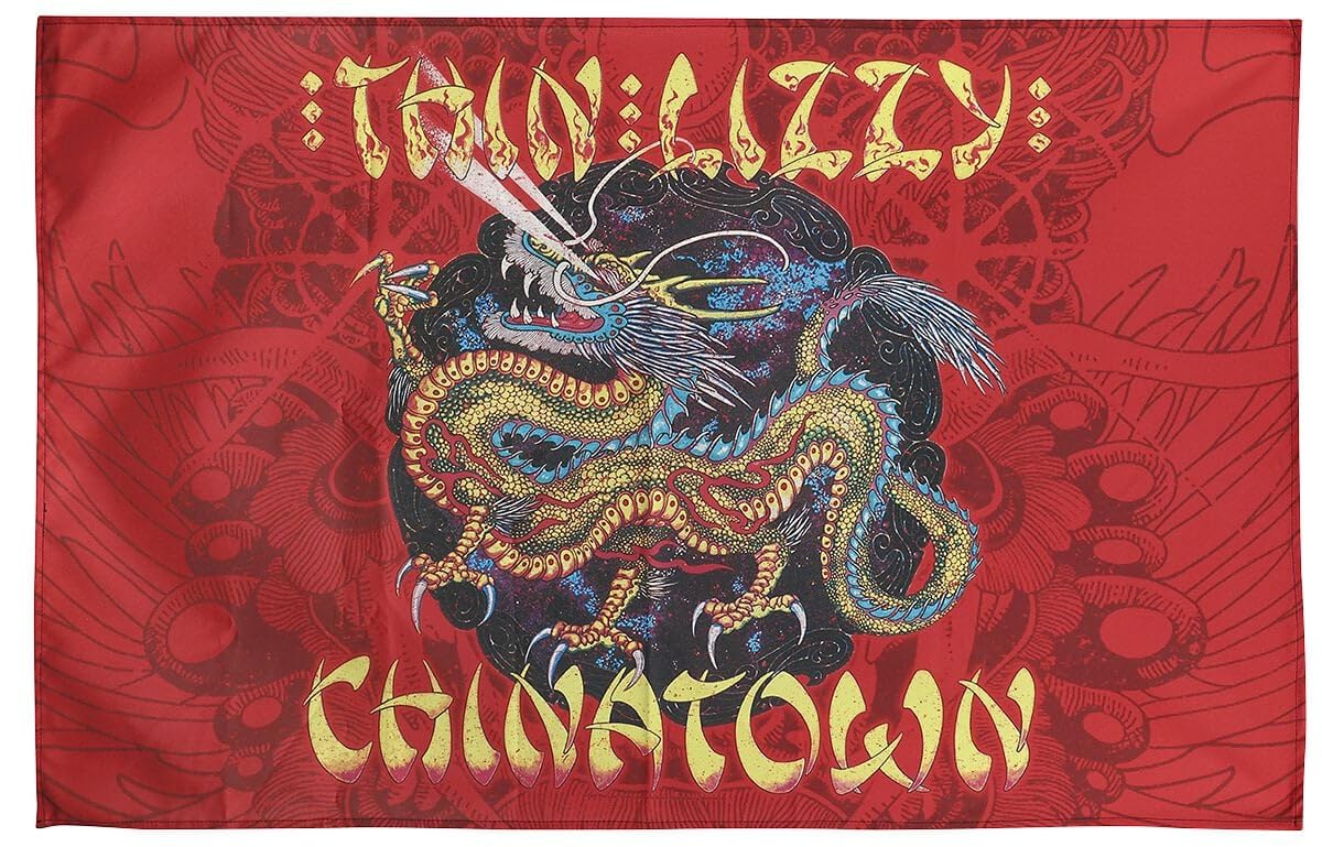 Amazon.com: Thin Lizzy Poster Chinatown Band Logo Official Textile